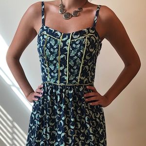 Thin strap skater flower dress